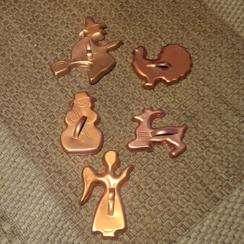 Vintage Copper Cookie Cutters Set